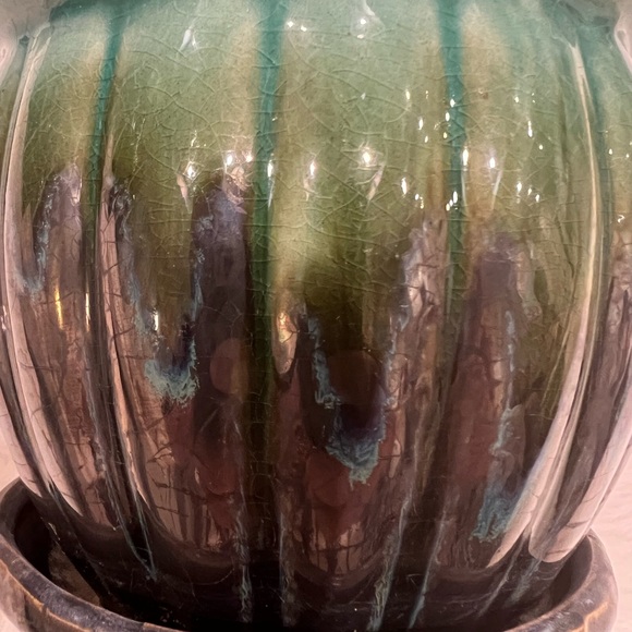 Bundle of 2 Glazed Flower Pots Planters ~ One w/Flower Frog Kenzan/ Ikebana - Picture 14 of 16